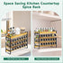 Countertop, 4 4 EsLuker.ly Spice Seasoning Rack Organizer Kitchen Tier Bamboo Spice Shelf Holder Storage with Hooks