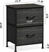 WLIVE Night Stand, Small Dresser with 2 Fabric Drawers, Black Bedside Table and Closet Organizer