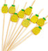 PuTwo Cocktail Picks - Handmade Bamboo Toothpicks, 100pcs, 4.7" in Yellow Pineapples