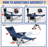 Reclining Camping Chair with Removable Footrest, Adjustable Camping Lounge Beach Chair with Padded Headrest, Cup Holder