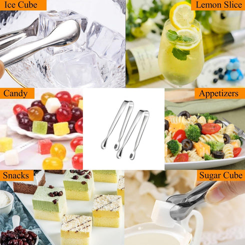 sweetfamily 6-Piece Spreader Knife Set, Mini Serving Tongs, Stainless Steel Multipurpose Cheese and Butter Knives