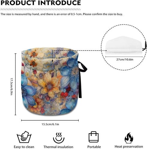 Hippie Floral Tea Pots Cosy Cotton Kettle Dust Cover, Insulated Breakfast Pot Cover for Kitchen Tea Cozies