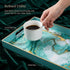 15.6" 10.2" Zosenley Decorative Tray, Marbling Plastic Tray with Handles, Rectangular Vanity Tray and Serving Tray
