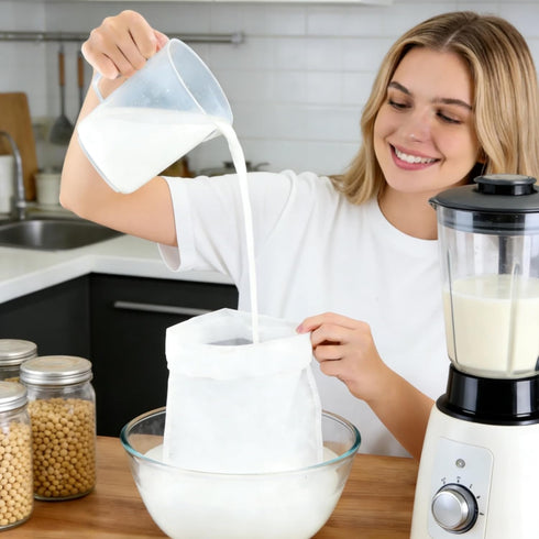beeurptnr 10 12 8 Inch 200 Nut Milk Bag, Pcs x Cheese Cloth Bag, Reusable Fine Juice Strainer Bag, Mesh Nylon Bag