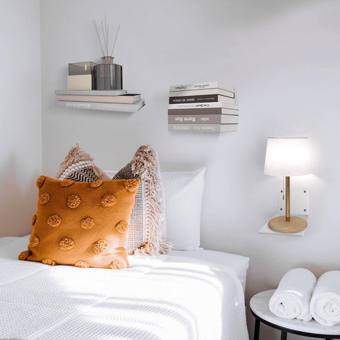 3-Pack STORAGE MANIAC Floating Book Shelves for Wall Mounted Invisible Floating Bookshelves Heavy-Duty Steel Hidden