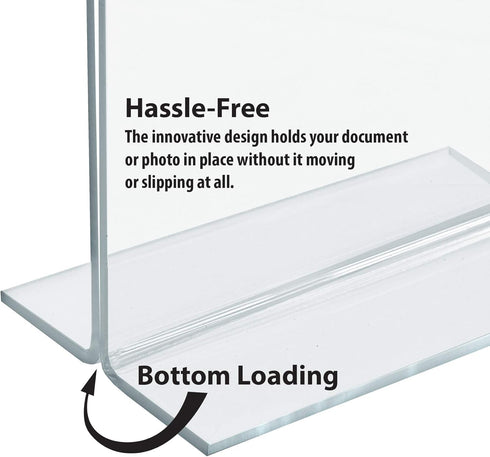 Azar 152727 Horizontal Double-Sided Stand Up Sign Holder, 10 Count, Clear, 6 in W X 4 in H