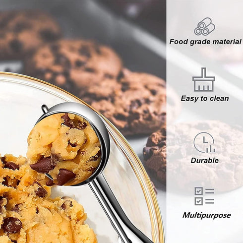 OTEHETOT 3Pcs Set, Set 3, Ice Cream Scoop, Cookie Scoop Stainless Steel Cookie Scoops for Baking of Cookie Scooper