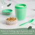 Goodful Double Wall Insulated Yogurt Container - Leak Proof Snack Container with Reusable Spoon, 14-Ounce, Green