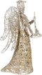 ABOOFAN Gold Glitter Christmas Tree Topper - Coated Metal Angel Xmas Treetop Decoration for Holiday Decor