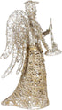 ABOOFAN Gold Glitter Christmas Tree Topper - Coated Metal Angel Xmas Treetop Decoration for Holiday Decor