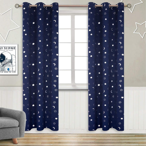 BGment Kids Curtains for Bedroom 84 Inch Length 2 Panels Set, Star