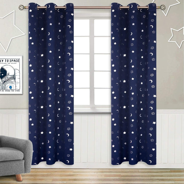 BGment Kids Curtains for Bedroom 84 Inch Length 2 Panels Set, Star