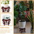 YARNOW Wooden Plant Stand, Rustic Flower Pot Base Holder Stool, Oriental Style Plant Saucer for Vase Display
