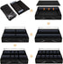 Under Bed Shoe Storage Organizer, Set of 2, Adjustable Dividers, Sturdy Zipper, Clear Window, Black