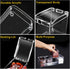 Clear Seasoning Box 4 PCS/Set, Acrylic Spice Rack with Spoon, Lid & Tray for Salt Pepper Sugar