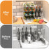 Water Bottle Organizer for Cabinet, 4 Pack Clear Plastic Storage Rack for Pantry Kitchen Countertop