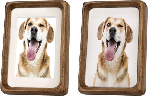 Generic 3x4 2x3) Natural Wood Photo Frames Inspired Tabletop Picture Frame with Mat, Vertical or Horizontal Display