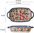 Red Daisy Flower Vintage Style Ceramic Bakeware Casserole Dish Baking Pan Lasagna Pans Baking Dish with Handles for Oven/Cooking/Kitchen-1 PCS, 22 OZ