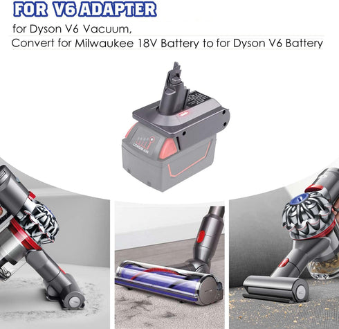 for Dyson V6 Battery Adapter for Milwaukee M18 18V Battery, Converter for Dyson V6 SV03 SV04 SV09 DC62 DC59