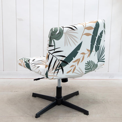 LiveGo Armless Chair Slipcover - Knitted Jacquard Modern Chair Cover for Wide Seat Computer Task Chair