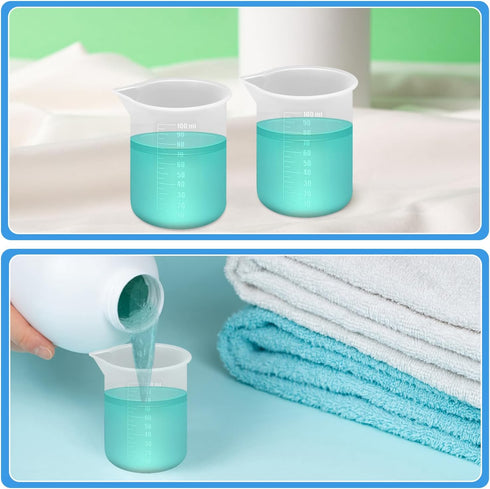 PEUTIER 2pcs 100ml Laundry Measuring Cup, Silicone Liquid Measuring Cups Reusable Laundry Detergent Measuring Dispenser