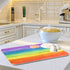 Colorful Stripe Rainbow Dish Drying Mat 18x24 inch, Absorbent Reversible Microfiber Mat for Kitchen