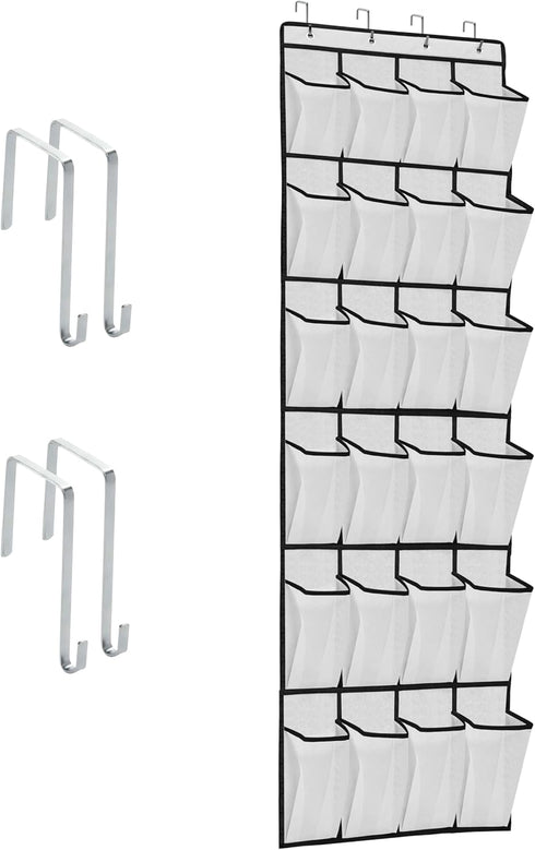 ZKXNBXX ZHXNBXX Over The Door Shoe Organizers with 24 Mesh Pockets Shoe Organizer