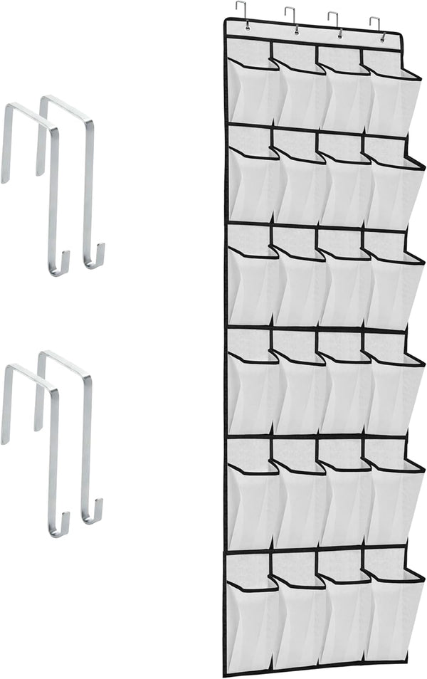 ZKXNBXX ZHXNBXX Over The Door Shoe Organizers with 24 Mesh Pockets Shoe Organizer