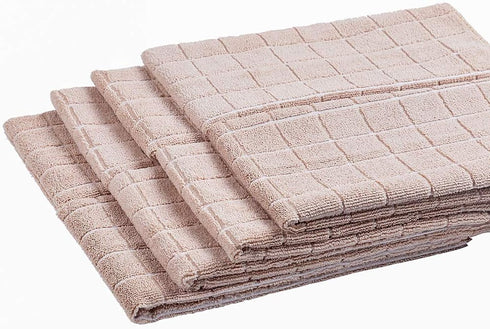 8 Pack 26 18 Inch Microfiber Dish Towels - Soft, Super Absorbent and Lint Free Kitchen Towels - (Lattice Designed Camel