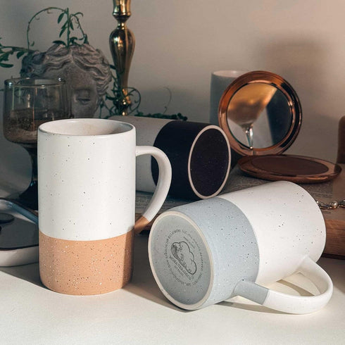 12oz Set 4 MORA Ceramics Coffee Mug of - Ceramic Tea Cups with Handle - Microwave and Dishwasher Safe, Perfect For Cup