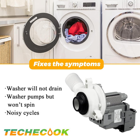 ?2024 Updated?W10276397 Washer Drain Pump by Techecook, Fits Kenmore, Whirlpool, Maytag Washing Machines