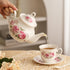TATSUMI 20-Pieces Set Sets Sets Home&Party(016) Tea For Adult with Golden Metal Rack,Porcelain Tea For Women,Tea Gift