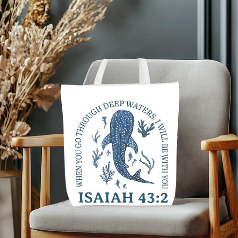 VBCVBGFH Floral Beach Whale Shark Gifts Jellyfish Christian Canvas Tote Bag for Work Totes for Women Christmas Bible