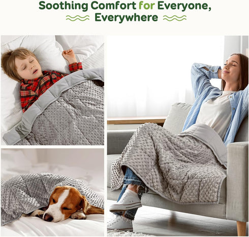 Cozy 3lbs 36 48inches, Sivio Weighted Blanket, Weighted Blanket,Soft and Cooling Heavy Blankets, Calm and Nap, School