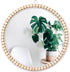 Poeme Boho Wall Mounted Circle Mirror, Wooden Round Wall Decor for Bathroom Living