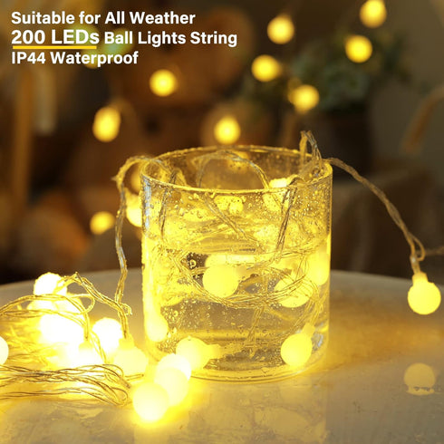 66 200 8 Minetom Mini Globe String Lights, Ft. LED Fairy String Lights Plug in, Modes with Remote, Decor for Indoor