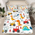 Set Set Set Feelyou Construction Sheet Kids Cartoon Dinosaur Sheets with Deep Pocket Fitted Sheet for Boys Teens
