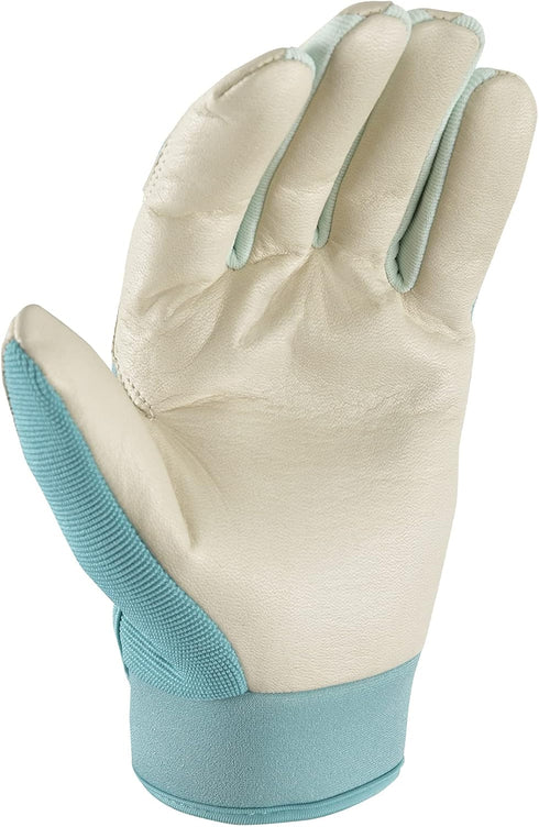 Wells Lamont Women's Hybrid Work/Gardening Gloves - Water-Resistant HydraHyde Leather, Small, Aqua