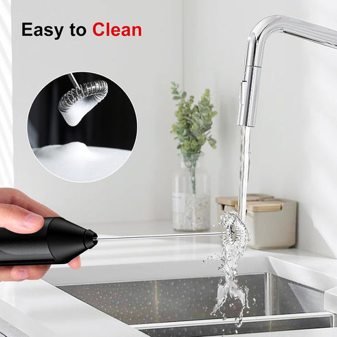 Bonsenkitchen Electric Milk Frother Handheld, Portable Whisk Milk Foam Maker, Battery Operated Drink Hand Mixer