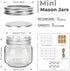 Small Mason Jars 8oz/240ml with Regular Lids, 6 Pack Glass Canning Jars With Labels, Mini Glass Jars for Jam Jelly Spice Honey Herbs, Wedding Shower Favors Food Storage Candle Jars