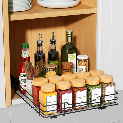 RCHYFEED Pull Out Spice Rack Organizer - Heavy Duty Slide Out Spice Organization for Kitchen and Pantry Cabinets