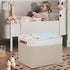 DULLEMELO Storage Baskets Large 16"x12"x12" Fabric Bins for Organizing, Collapsible Linen Shelf Baskets for Clothes