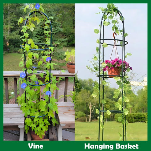 LeJoy Garden 100% 6.3 Tower Obelisk Garden Trellis Metal Feet Tall Plant Support for Climbing Vines and Flowers