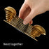 Magnetic Measuring Spoons Set, Stainless Steel, Dual Sided, Stackable, Set of 8 (Gold)