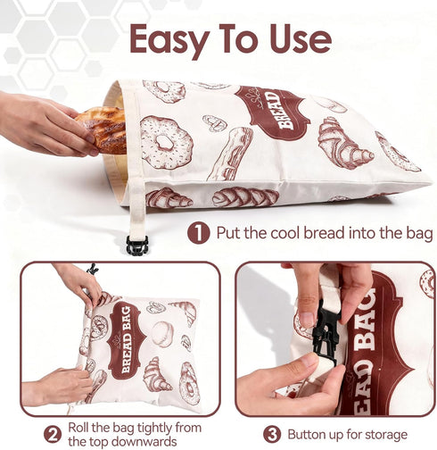 2 Pack- 17"13" Beeswax Bread BagsExtra Large Reusable Sourdough Bread Bags for Homemade Bread