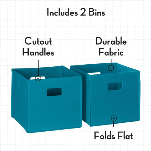 RiverRidge Folding Bin - 2 Piece Turquoise