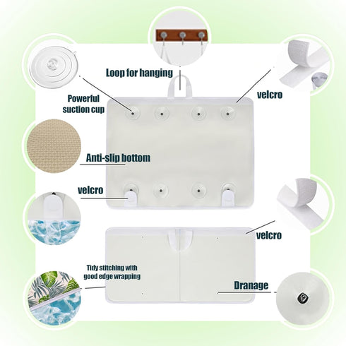8 2" 5 Elbow Set Supa Ant Bath Kneeler Suction Cups & Padding.Certified Non Toxic Bath Kneeling Pad for Bath Tub & Bath
