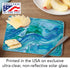 CounterArt Ocean Vibe 3mm Heat Tolerant Tempered Glass Cutting Board 10” x 8” - Dishwasher Safe