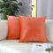 mixeoo Comfy Peach Coral Throw Pillow Covers - Set of 2 Decorative Velvet Cushion Cases for Sofa, 18 x 18 Inch
