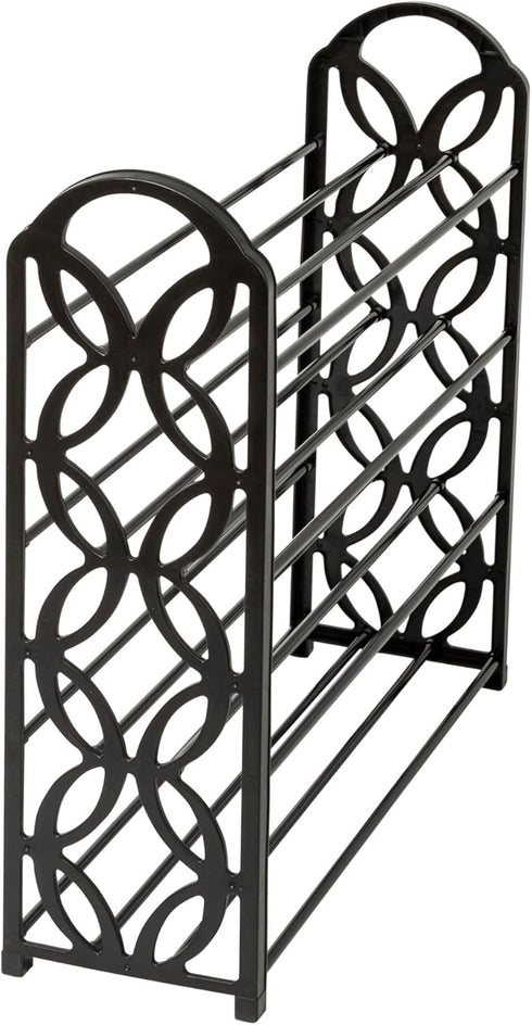 4 SHO-09597 Honey Can Do Tier Butterfly Shoe Rack Black